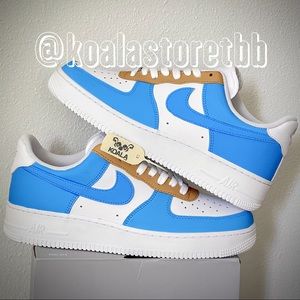 Nike Custom Air Force 1 Blue And Caramel NWT